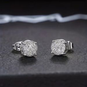 🌹special 🌹New 2pcs/pair Silver color Stud Earrings For Men And Women